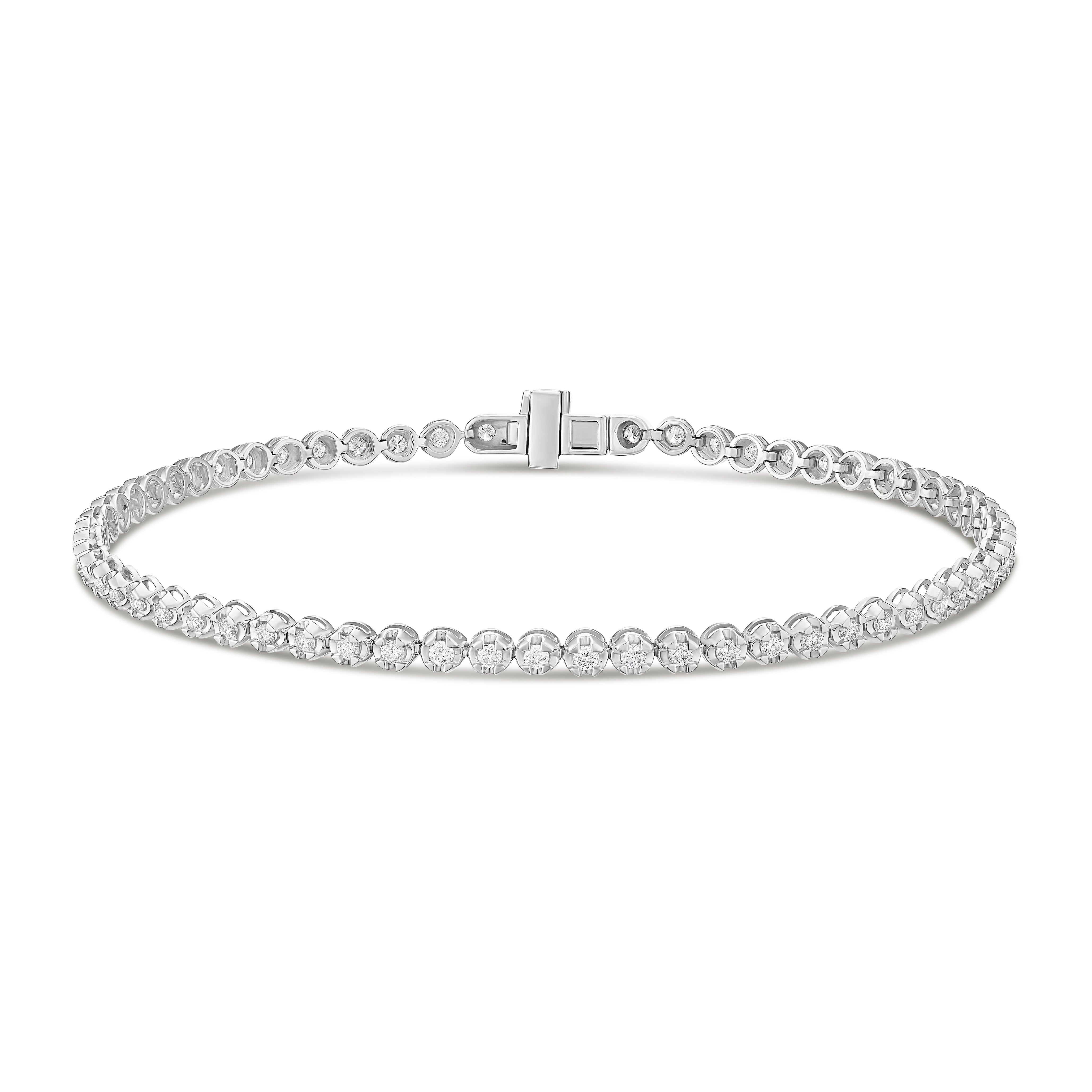 Main Image 1 of Platinum 1ct Certified Diamond Tennis Bracelet