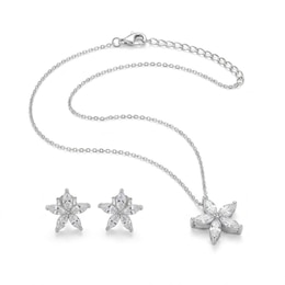 Sterling Silver Cubic Zirconia Star Jewellery Set