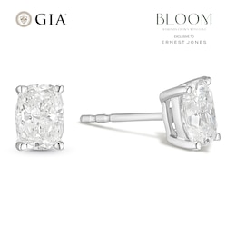 BLOOM 9ct White Gold 1.50ct Lab Grown Diamond Elongated Cushion Solitaire Earrings
