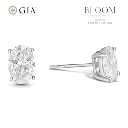 BLOOM 9ct White Gold 1.50ct Lab Grown Diamond Oval Solitaire Earrings