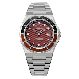 D1 Milano Automatico Men's 40mm Red Dial Stainless Steel Bracelet Watch