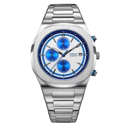 D1 Milano Chronograph Men's 39mm Blue Dial Stainless Steel Bracelet Watch
