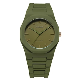 D1 Milano Polycarbon Men's 40.5mm Green Dial & Polycarbonate Strap Watch