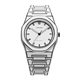 D1 Milano Polycarbon Men's 40.5mm White Sketch Dial & Polycarbonate Strap Watch