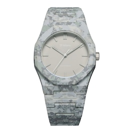 D1 Milano Polycarbon Men's 40.5mm Grey Camo Dial & Polycarbonate Bracelet Watch