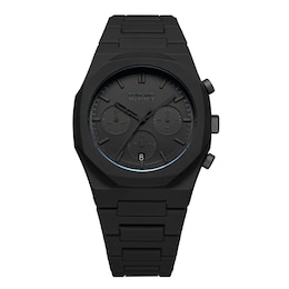 D1 Milano Polychrono Men's 40.5mm Black Dial & Polycarbonate Strap Watch