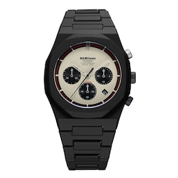 D1 Milano Polychrono Men's 40.5mm Off-White Dial & Polycarbonate Strap Watch