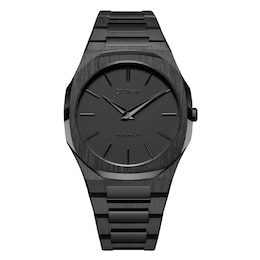 D1 Milano Ultra Thin Men's 40mm Black Dial & Black Stainless Steel Bracelet Watch