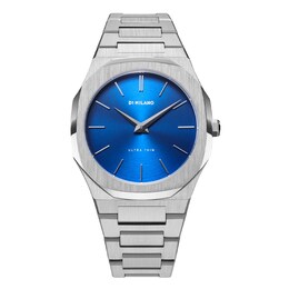 D1 Milano Ultra Thin Men's 40mm Blue Dial & Stainless Steel Bracelet Watch