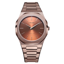 D1 Milano Ultra Thin Men's 40mm Brown Dial & Brown Stainless Steel Bracelet Watch