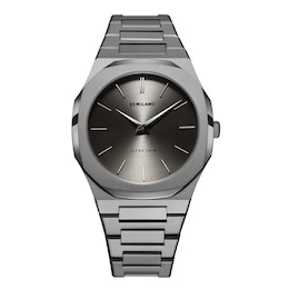 D1 Milano Ultra Thin Men's 40mm Gunmetal Dial & Gunmetal Stainless Steel Bracelet Watch