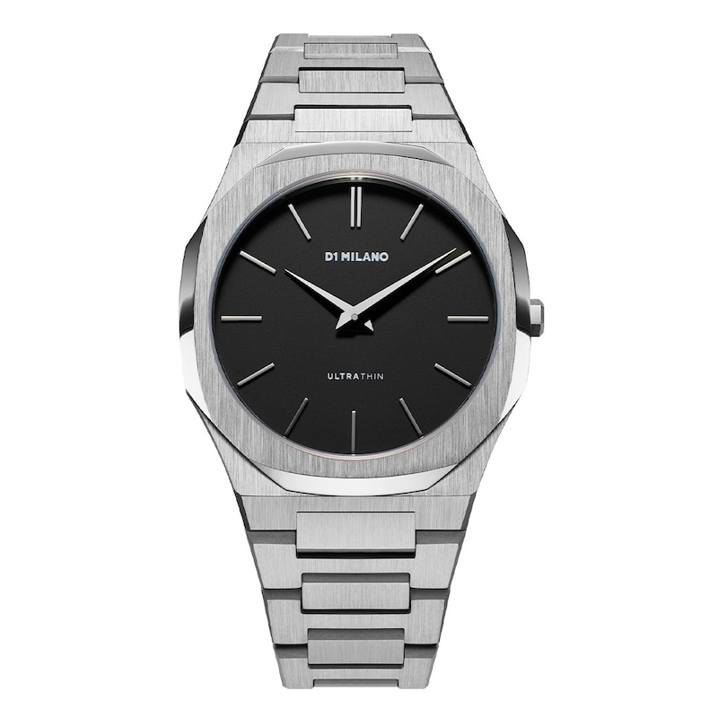 Main Image 1 of D1 Milano Ultra Thin Men's 40mm Black Dial & Stainless Steel Bracelet Watch