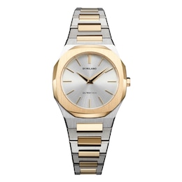 D1 Milano Ultra Thin Women's 30mm Silver Tone Dial & Two-Tone Bracelet Watch