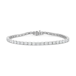 BLOOM 9ct White Gold 5ct Lab Grown Diamond Oval Tennis Bracelet