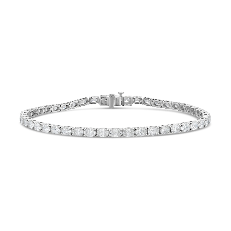 Main Image 1 of BLOOM 9ct White Gold 5ct Lab Grown Diamond Oval Tennis Bracelet