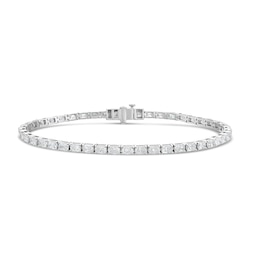 BLOOM 9ct White Gold 5.50ct Lab Grown Diamond Elongated Cushion Tennis Bracelet
