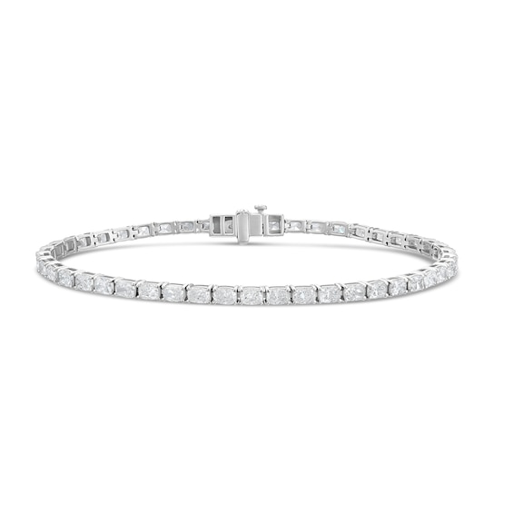 BLOOM 9ct White Gold 5.06ct Lab Grown Diamond Elongated Cushion Tennis Bracelet