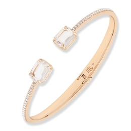 Lauren Ralph Lauren Gold Tone & Stone Set Boxed Cuff Bangle