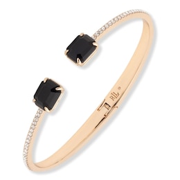 Lauren Ralph Lauren Gold Tone & Jet Black Boxed Cuff Bangle