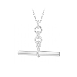 Sterling Silver T-Bar Pendant Necklace