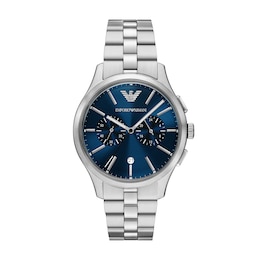 Emporio Armani Men's Chronograph Blue Dial & Stainless Steel Watch