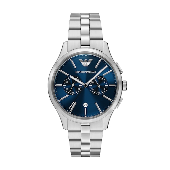 Emporio Armani Men's Chronograph Blue Dial & Stainless Steel Watch