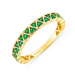 9ct Yellow Gold Green Cubic Zirconia Eternity Ring