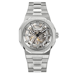 Rotary Regent 40mm Skeleton Dial Stainless Steel Automatic Watch
