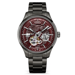 Rotary Greenwich GT1 42mm Red Skeleton Dial Gunmetal Tone Automatic Watch