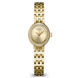 Rotary Cocktail 24mm Champagne Dial Stone Set Stainless Steel Bracelet Watch
