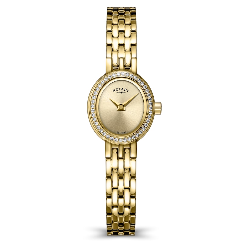 Main Image 1 of Rotary Cocktail 24mm Champagne Dial Stone Set Stainless Steel Bracelet Watch