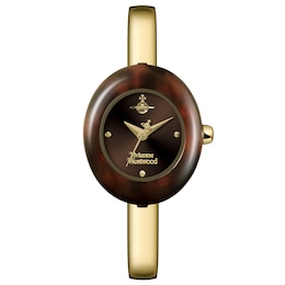 Vivienne Westwood Audley Women's Dark Brown Dial Stainless Steel Bangle  Watch