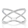 Thumbnail Image 0 of 9ct White Gold Cross Over 0.14ct Diamond Ring