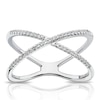 Thumbnail Image 1 of 9ct White Gold Cross Over 0.14ct Diamond Ring
