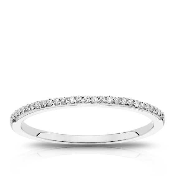 9ct White Gold Pave Set Diamond Ring