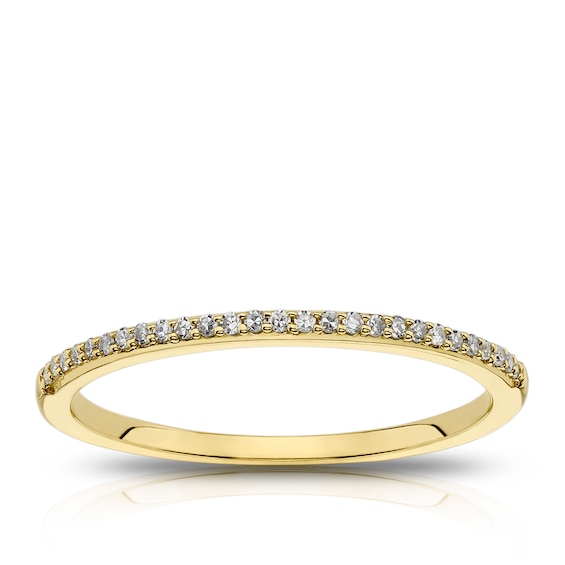 9ct Yellow Gold Pave Set Diamond Ring