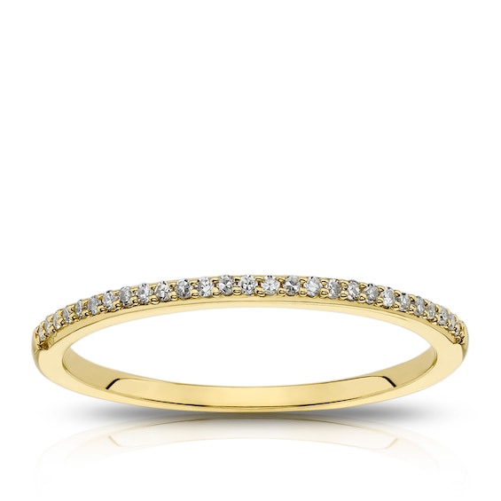 9ct Yellow Gold Diamond Pave Band Ring