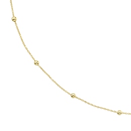 9ct Yellow Gold 18 Inch Beaded Station Chain
