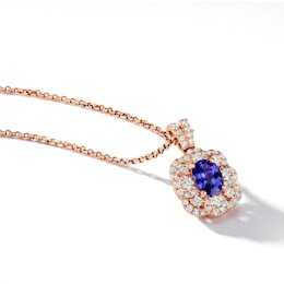 Le Vian Blueberry Tanzanite, Nude Diamonds & 14ct Rose Gold Pendant