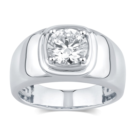 9ct White Gold Lab Grown 1ct Diamond Solitaire Ring (Size M)