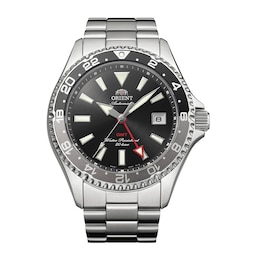 Orient Mako GMT Black Dial Stainless Steel Bracelet Watch