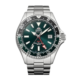 Orient Mako GMT Green Dial Stainless Steel Bracelet Watch