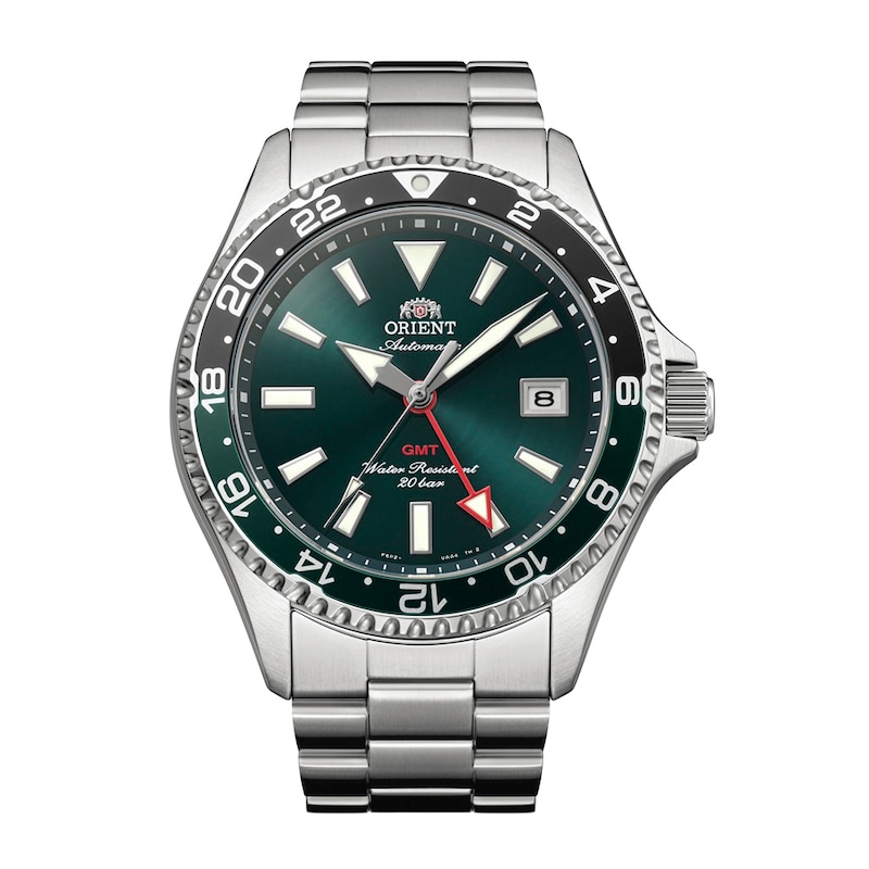 Main Image 1 of Orient Mako GMT Green Dial Stainless Steel Bracelet Watch