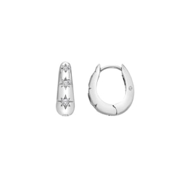 Hot Diamonds Sterling Silver White Topaz Hoop Earrings