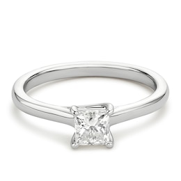 Engagement Ring Platinum Princess Cut Solitaire 0.50ct Diamond Ring