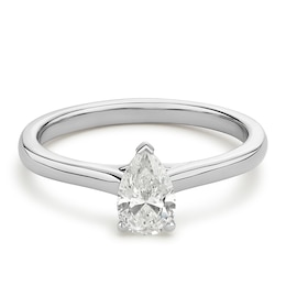 Engagement Ring Platinum Pear Cut Cluster 0.50ct Diamond Ring