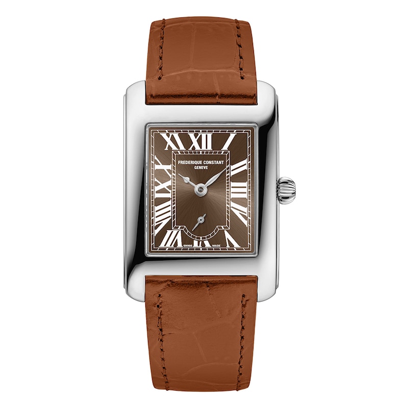 Main Image 1 of Frédérique Constant Classics Carrée Small Seconds Brown Leather Strap Watch