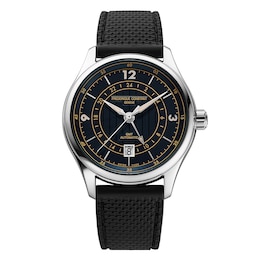 Frederique Constant Classics Runabout Automatic GMT 42mm Blue Dial Rubber Strap Watch