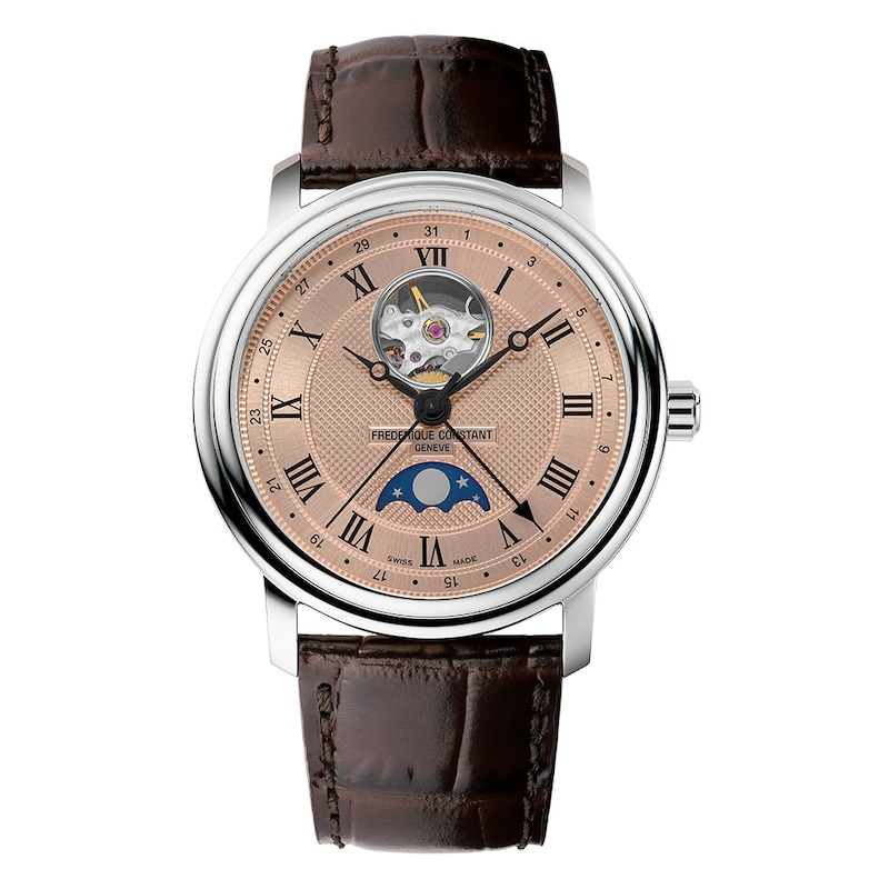 Main Image 1 of Frederique Constant Classics Heart Beat Moonphase Date Leather Strap Watch