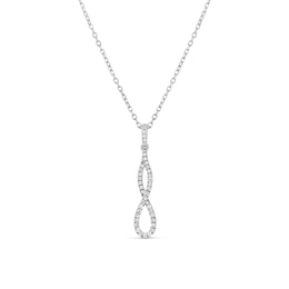 9ct White Gold 0.10ct Diamond Infinity Pendant